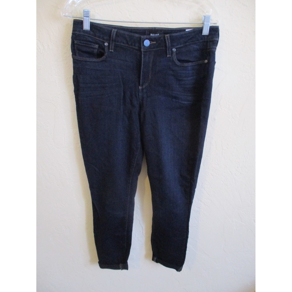 Paige Size 31 Skinny Leg Verdugo Ankle STRETCH Dark Blue Denim Jeans